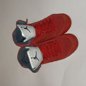 Red suede Jordan 5